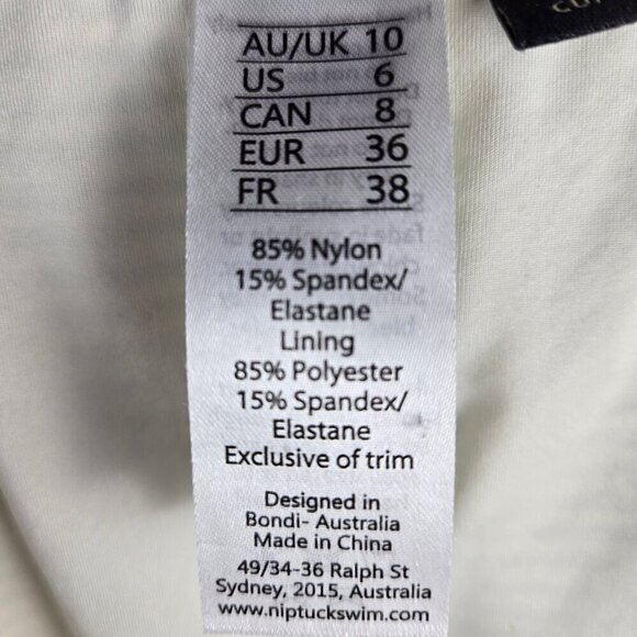 Nip Tuck Swim Sz 6 Tankini Top Black White Horizontal Stripes Ruching Adj Straps - Picture 9 of 10